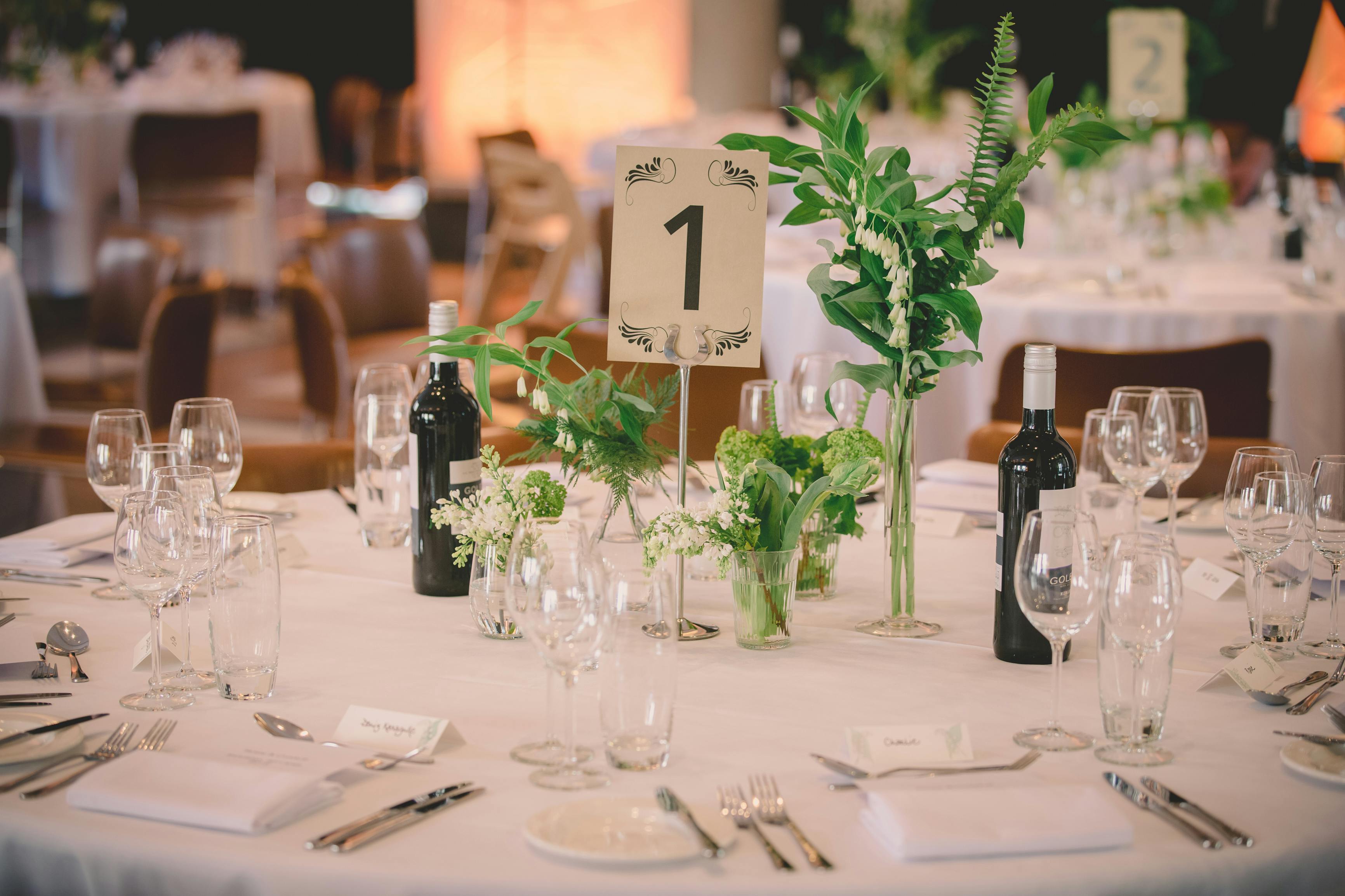 Elegant dining table setup in RIBA for corporate events and weddings.