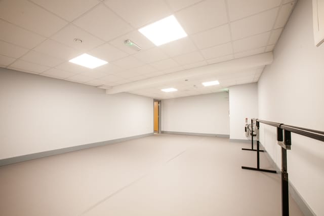 Violet Mary Studio: versatile event space with ballet bars for dance and workshops.