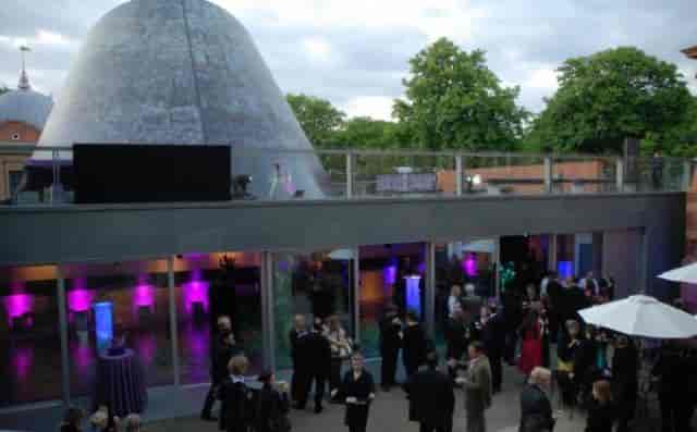 Stylish outdoor event space at Peter Harrison Planetarium for upscale gatherings.