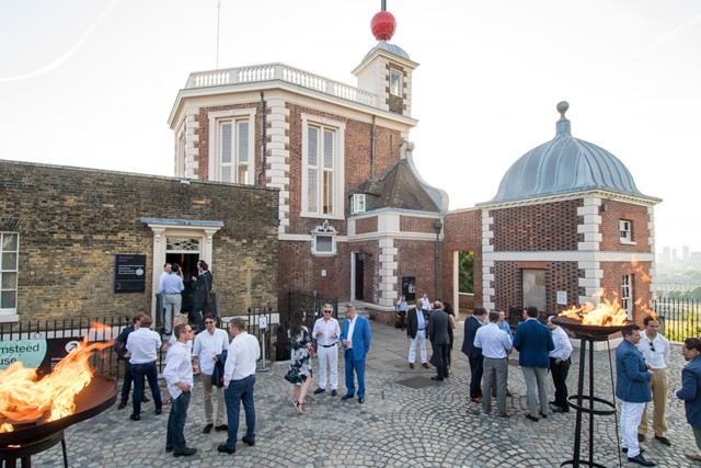 Stylish outdoor event in The Octagon Room with fire pits at Royal Observatory, ideal for gatherings. - Banner