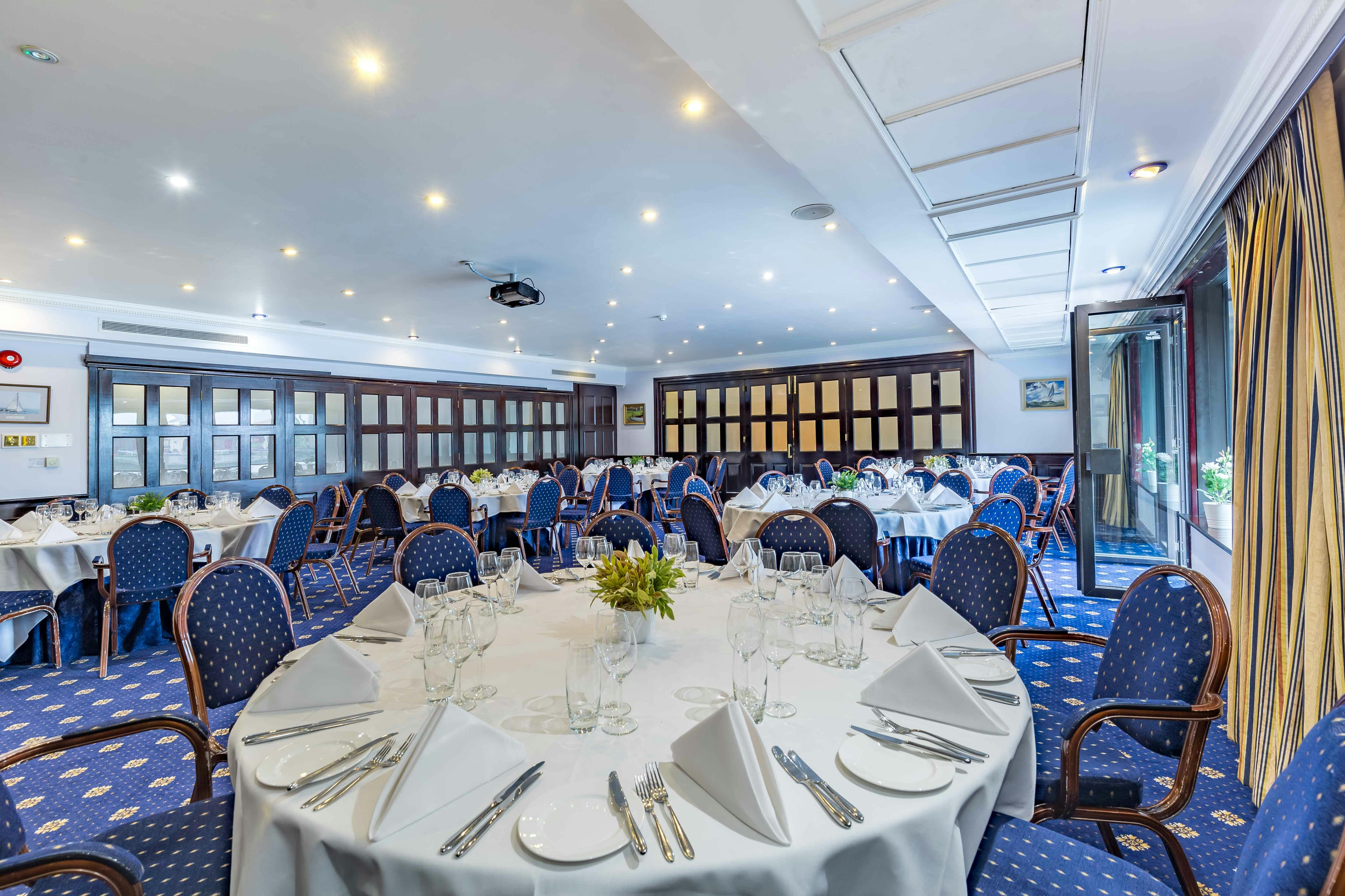 Elegant banquet room at Little Ship Club, ideal for corporate events and gatherings.
