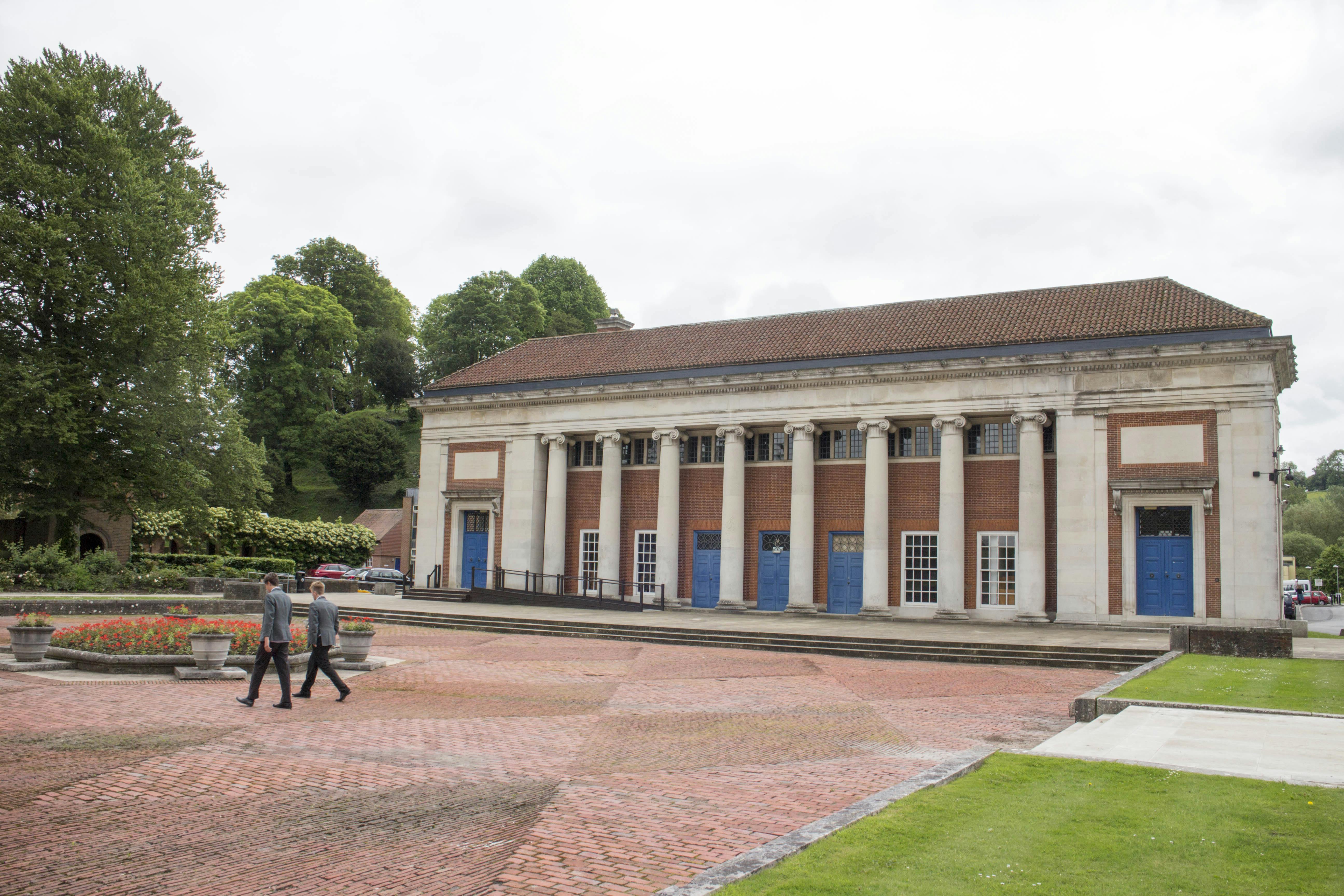 Memorial Hall at Marlborough College: elegant venue with classic columns for events and meetings.