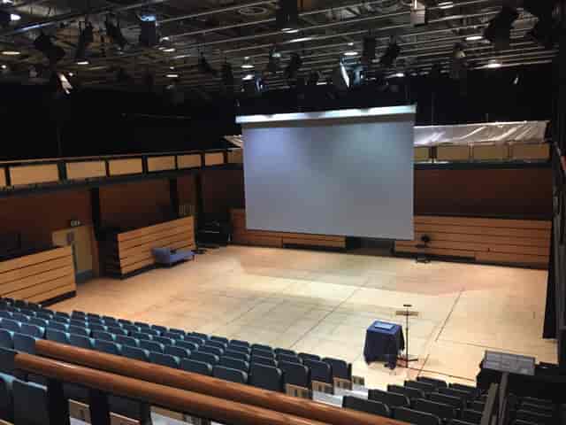 Ellis Theatre at Marlborough College: spacious event venue with tiered seating for conferences.