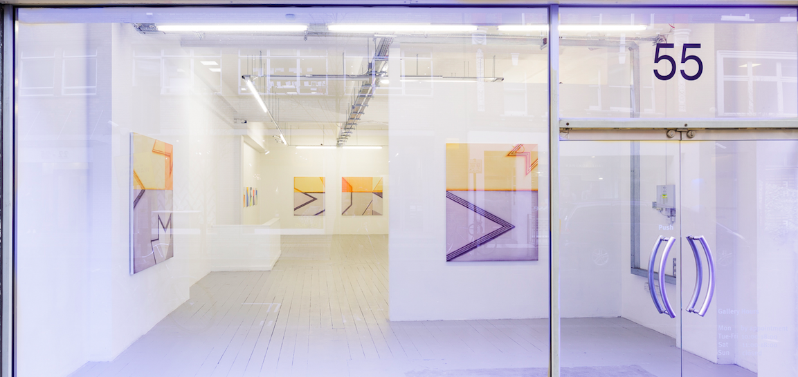 Bright minimalist gallery at 55 Eastcastle Street, perfect for art exhibitions and corporate events.