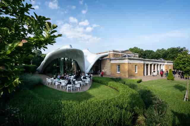 Serpentine Galleries outdoor networking venue, historic architecture, summer gala event space.