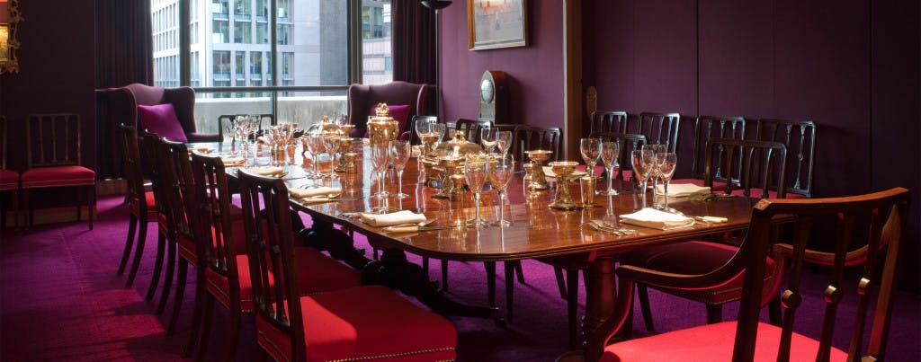 Elegant dining room at Salters' Hall, perfect for corporate events and private dinners.