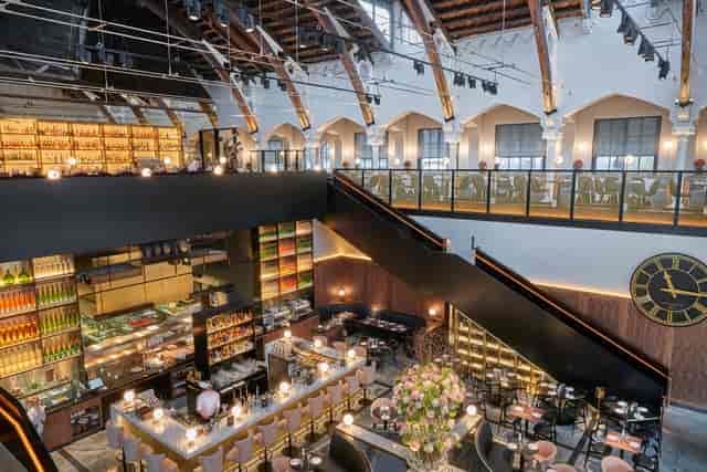 Stylish German Gymnasium venue with high ceilings for receptions and gatherings.