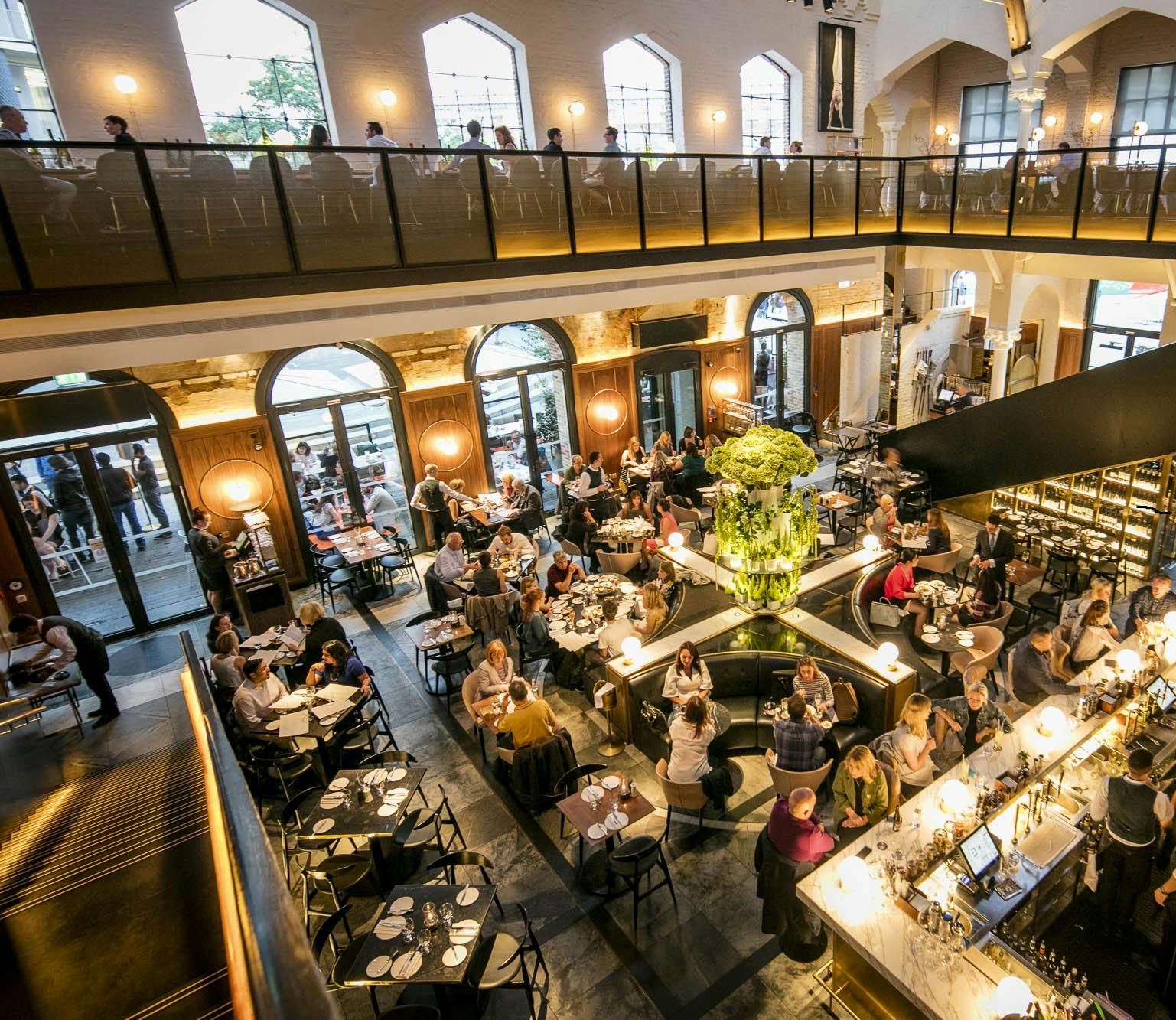 Whole Venue at German Gymnasium with lush plants, perfect for events and meetings.