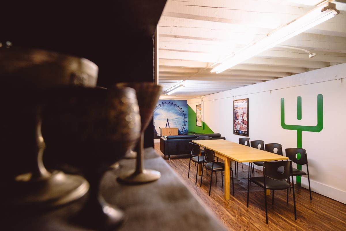 Chill Out Room at London Bartender School, ideal for workshops and team-building activities.