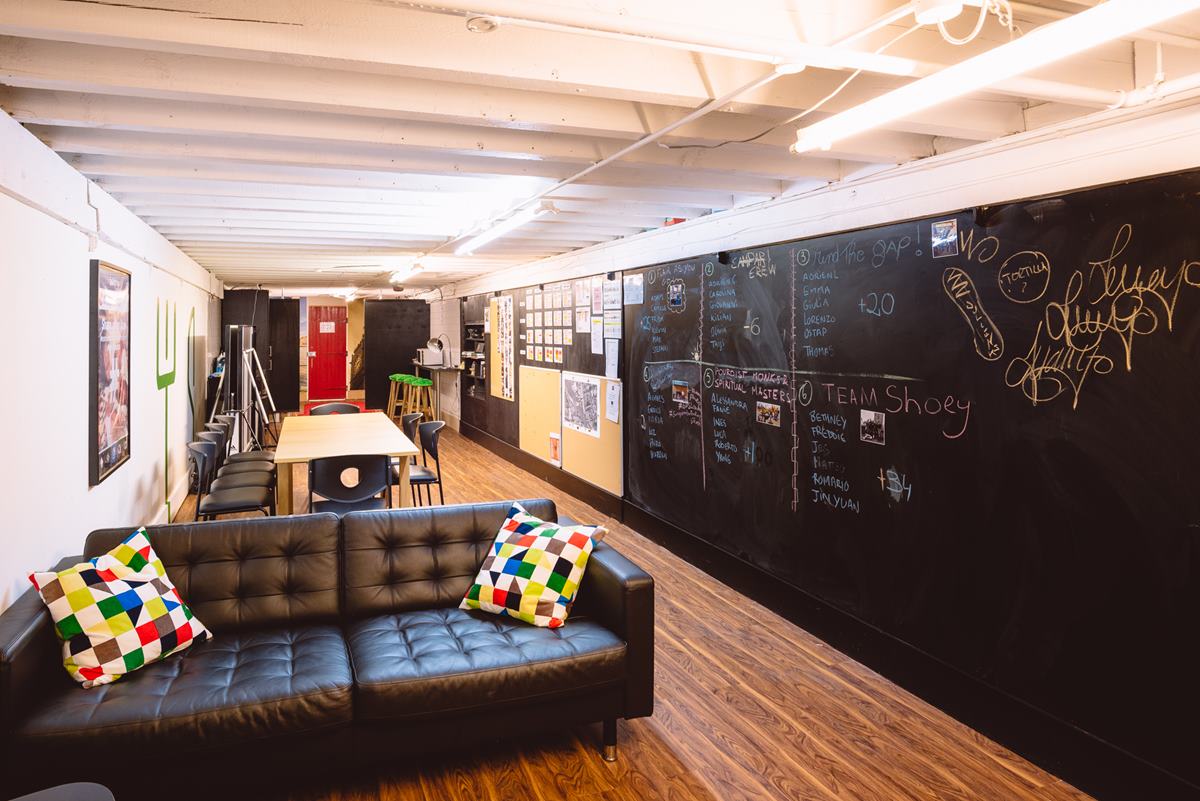 Chill Out Room at London Bartender School, ideal for workshops and team-building events.