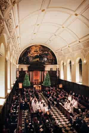 Wren Chapel at Royal Hospital Chelsea, elegant venue for holiday events and corporate gatherings.