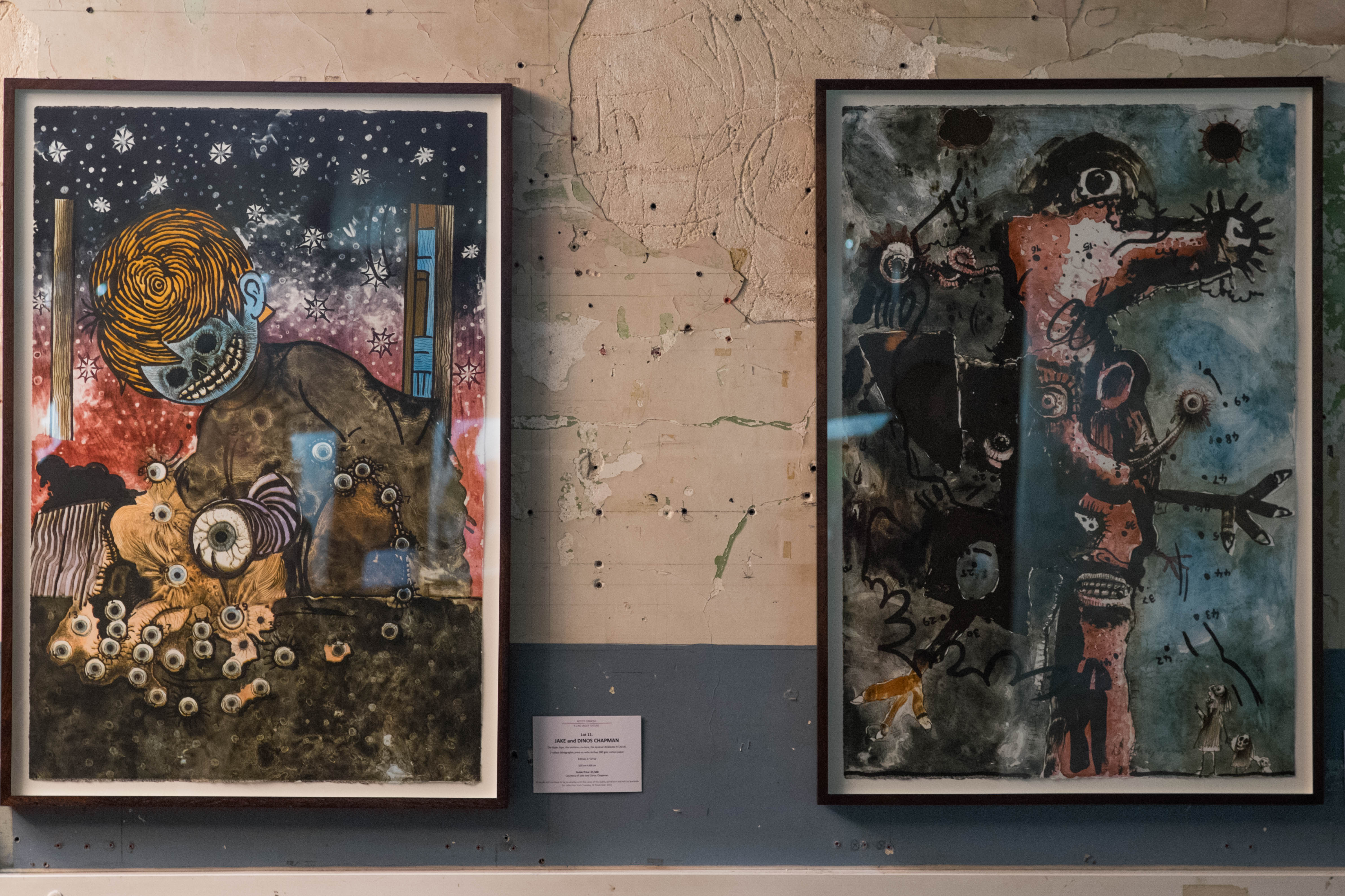 Artistic gallery bar in OXO Tower with vibrant abstract artwork for events. - Banner