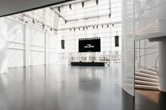 Modern event venue Main Hall in The Pelligon with high ceilings, ideal for conferences.