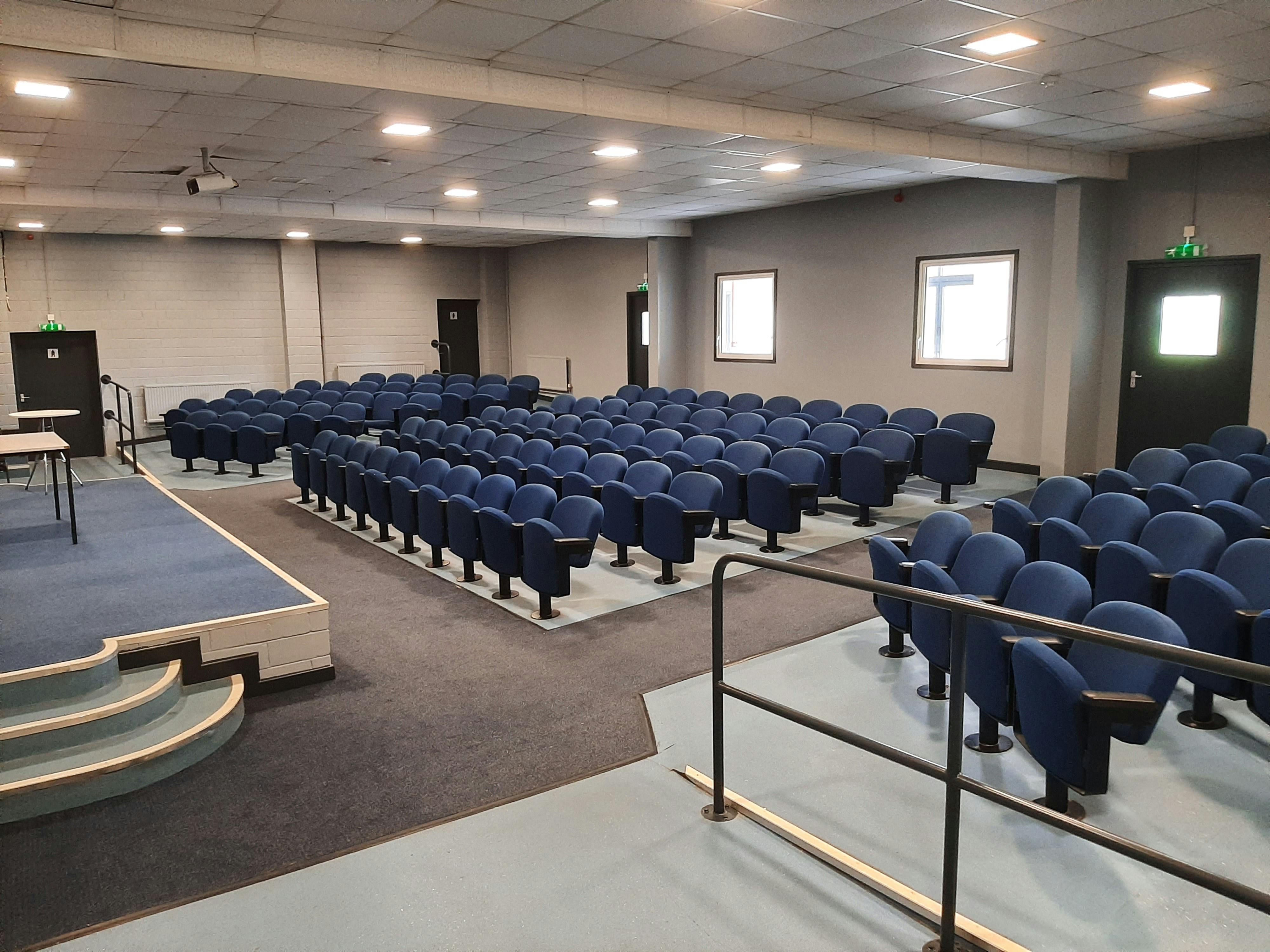 Lecture Theatre at Bath & West Showground with tiered seating for presentations and events.