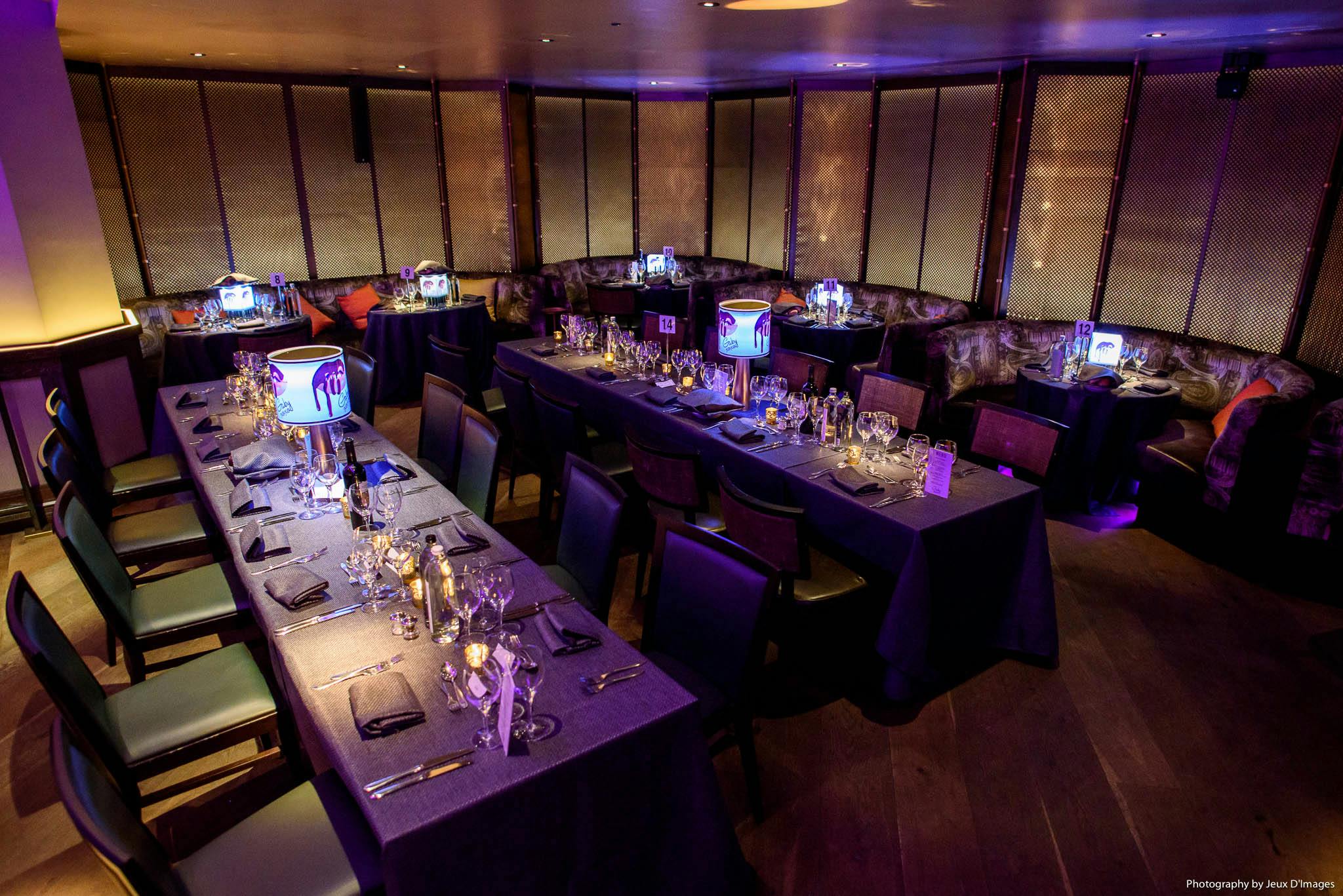 Sophisticated dining setup at Carnaby, ideal for corporate events and galas.