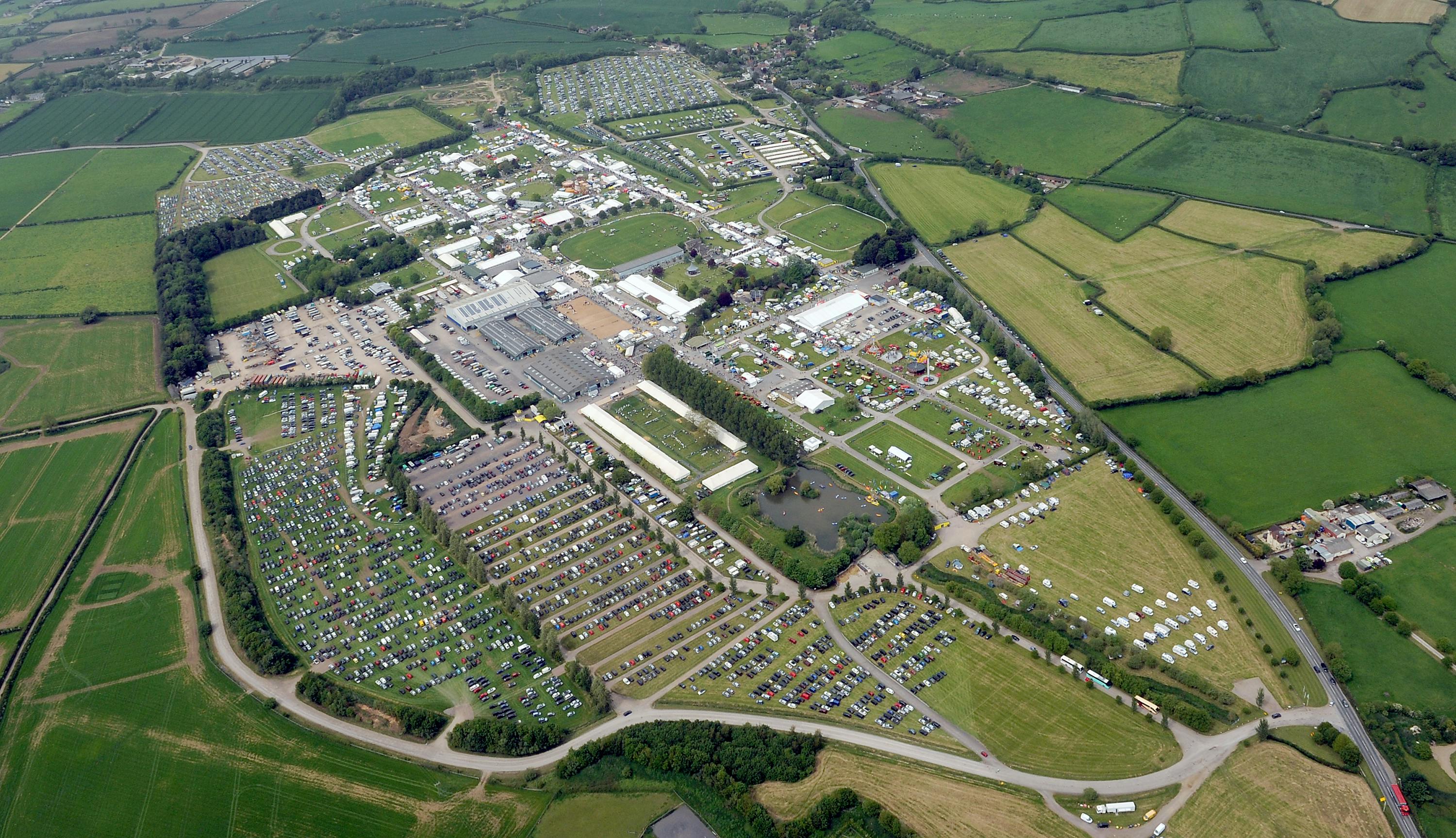 Outdoor event space at Bath & West Showground, ideal for festivals and trade shows.