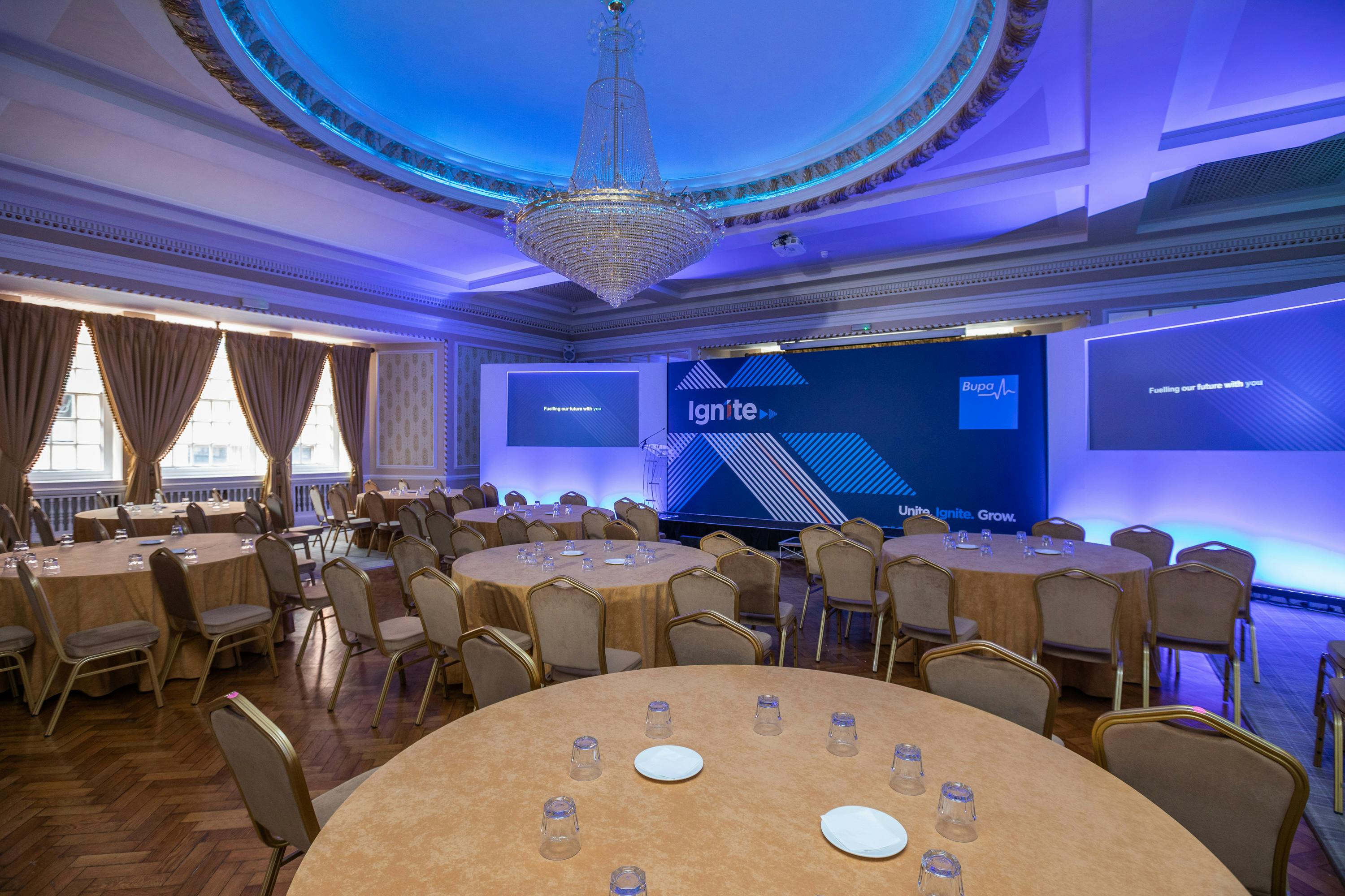 Elegant Goulburn Suite in Manchester Hall, ideal for corporate events and conferences.