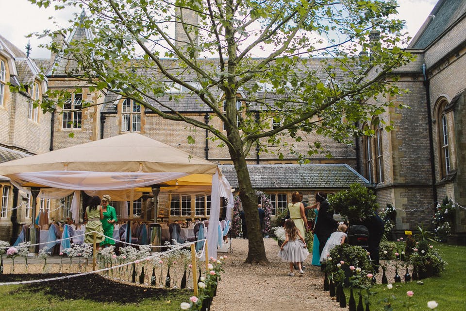 Gothic Bar outdoor event space with elegant drapery, perfect for weddings and corporate events.