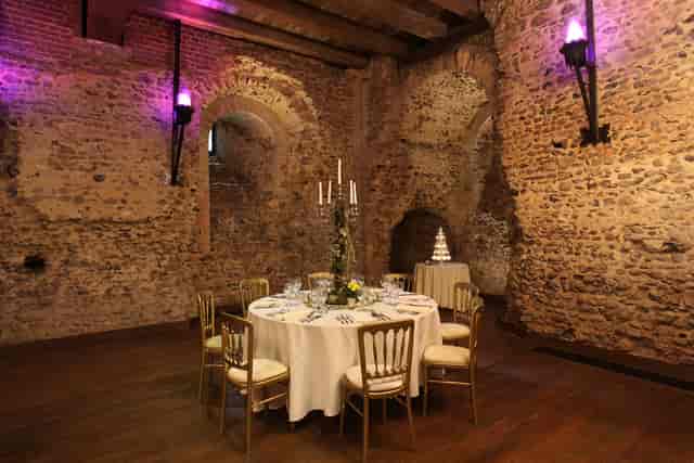 Tapestry Floor at Hedingham Castle: elegant dining table for weddings and events.