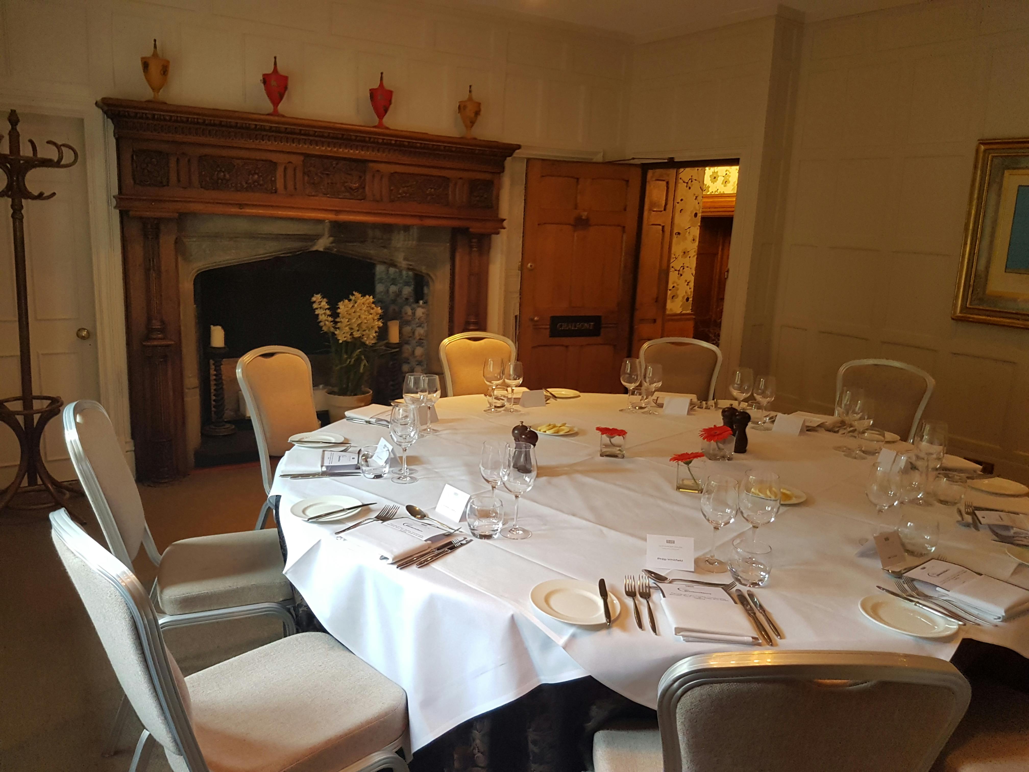 Chalfont Suite dining room at Alexander House, perfect for intimate events and private dinners.