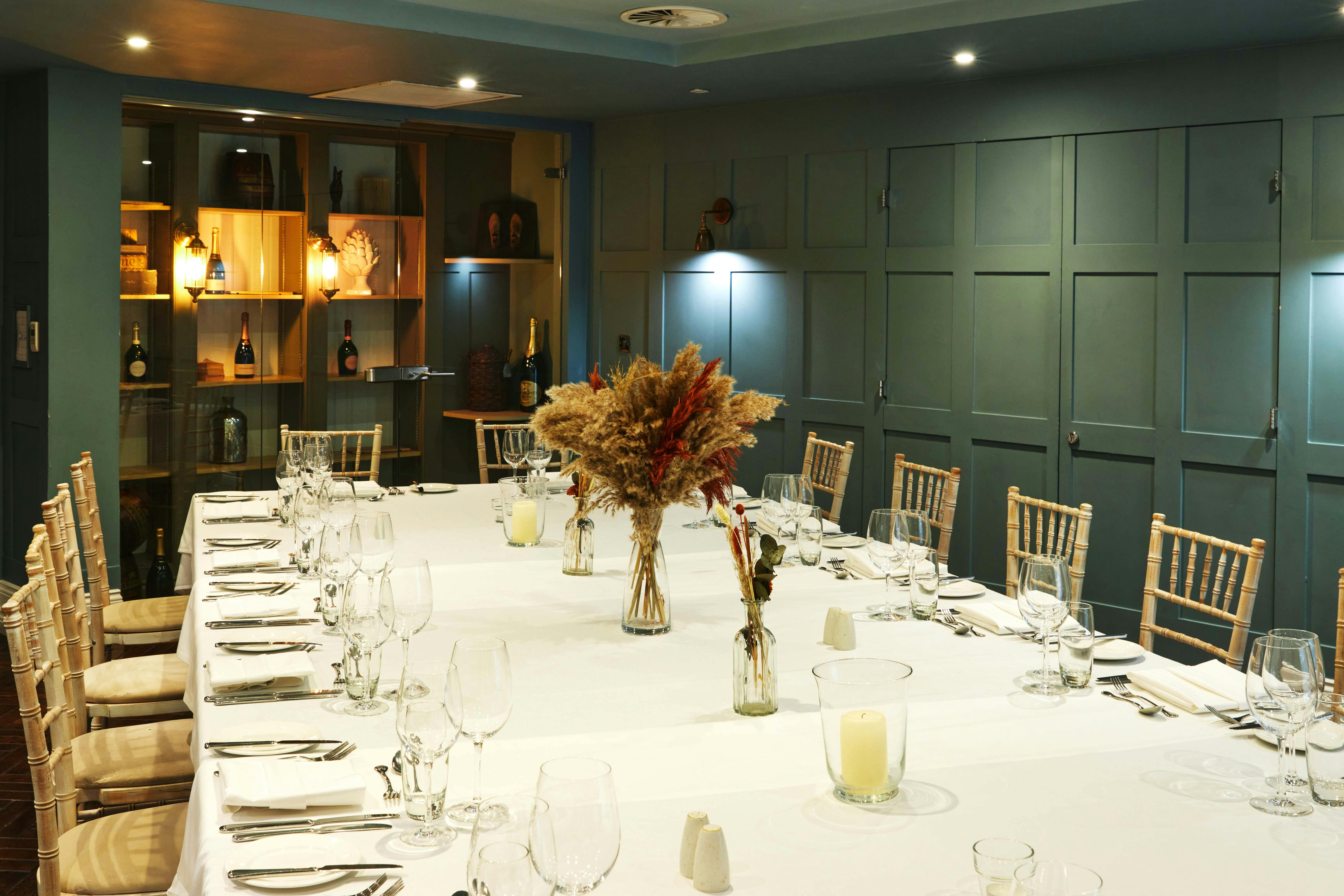 Elegant meeting space at King Street Townhouse for corporate events and private dinners.