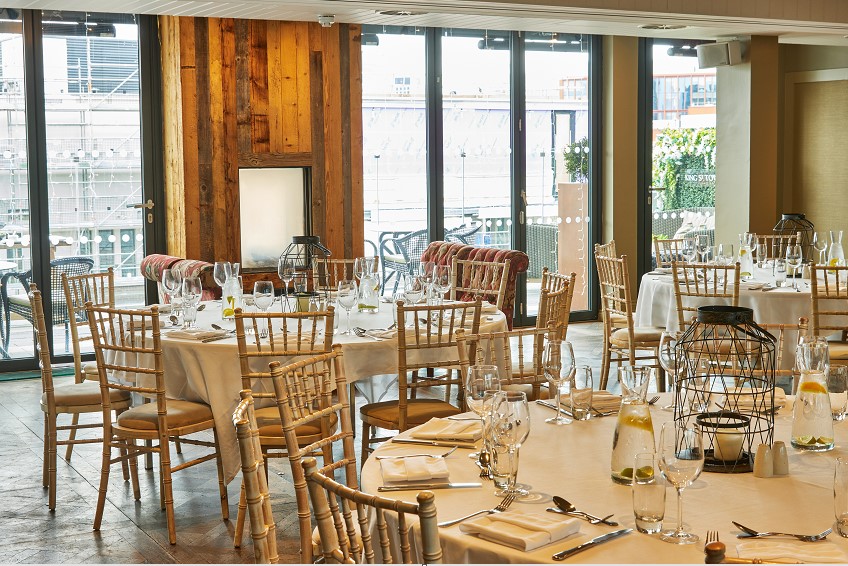 South Terrace Lounge at King Street Townhouse, elegant dining space for events.