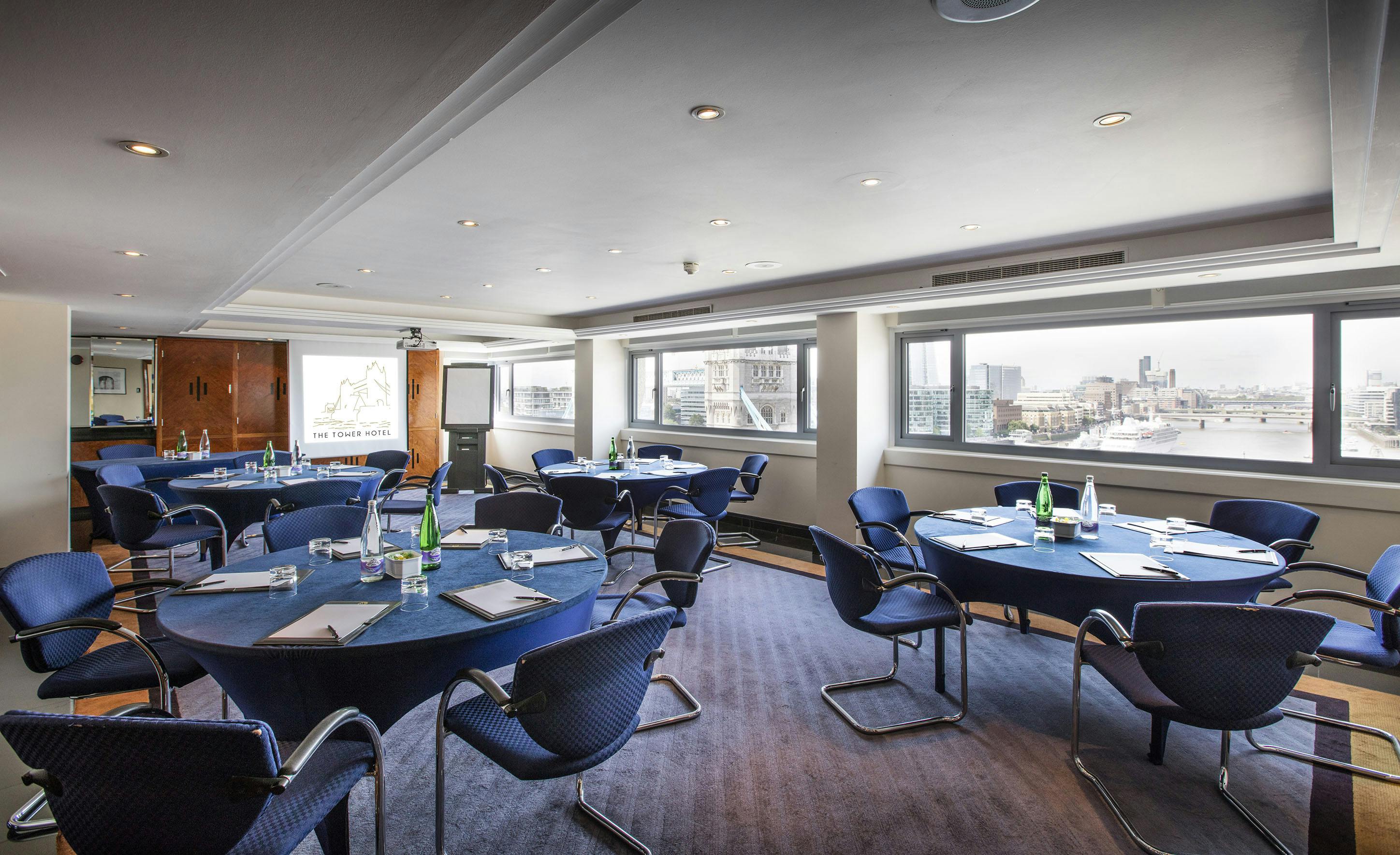 Discovery Suite at The Tower Hotel, bright meeting room for corporate events and workshops.