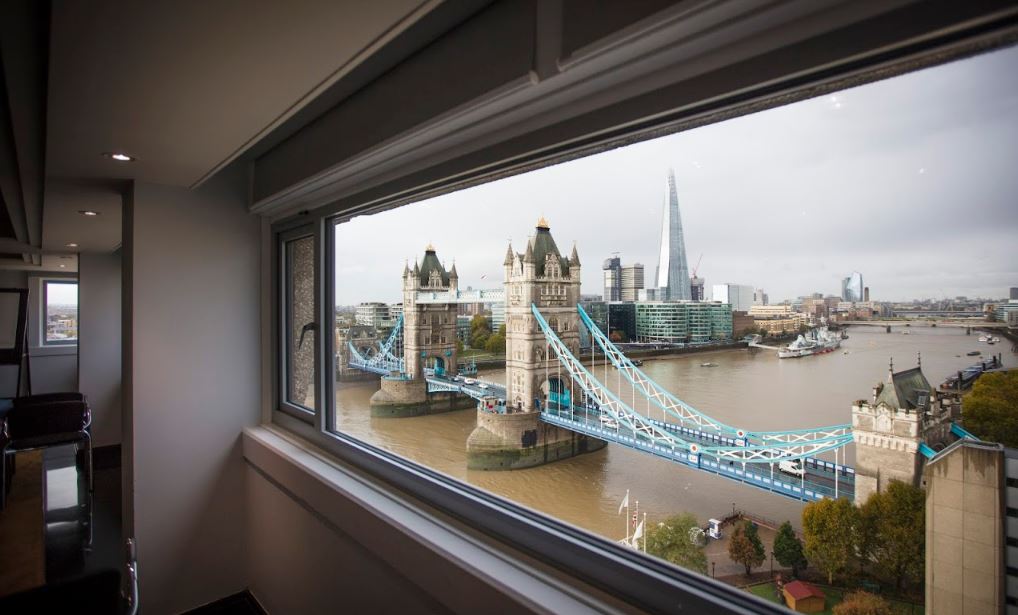 Discovery Suite at The Tower Hotel with Tower Bridge view, ideal for corporate events.