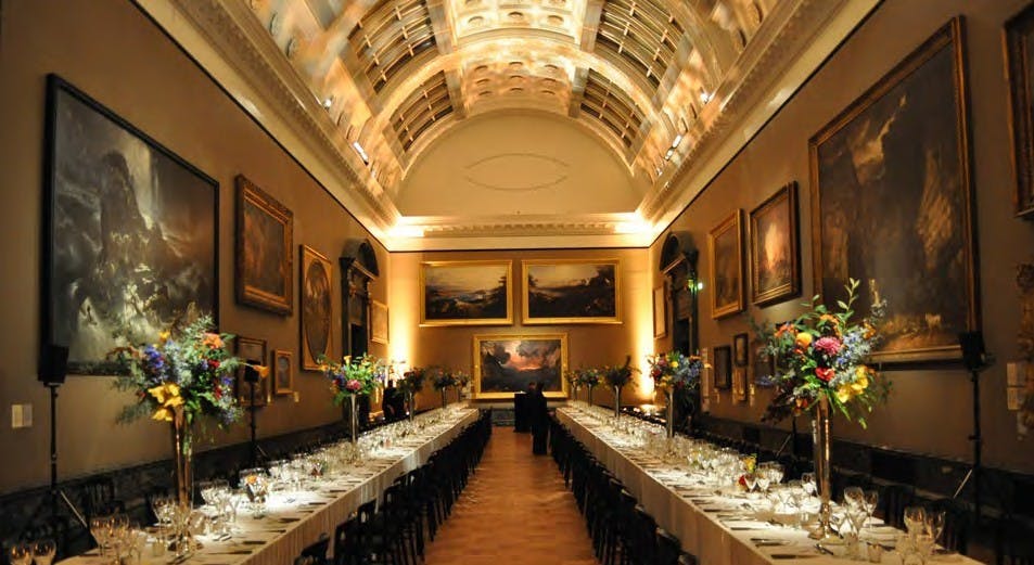 Elegant dining room in Tate Britain, perfect for formal events and galas.