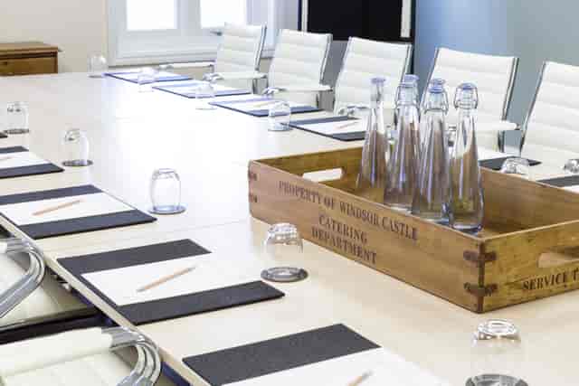 Richmond Suite conference room with elegant table settings for productive meetings.