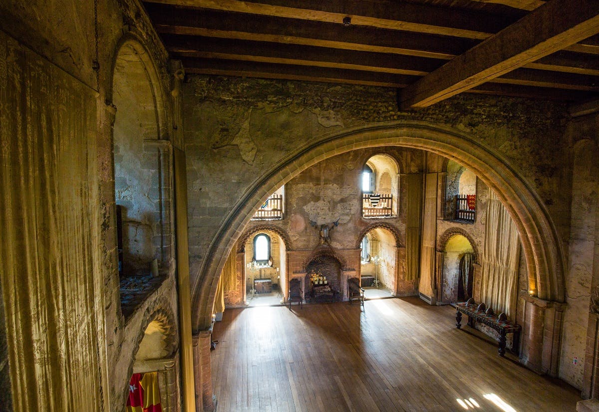 Banqueting Floor at Hedingham Castle, spacious venue for weddings and events.
