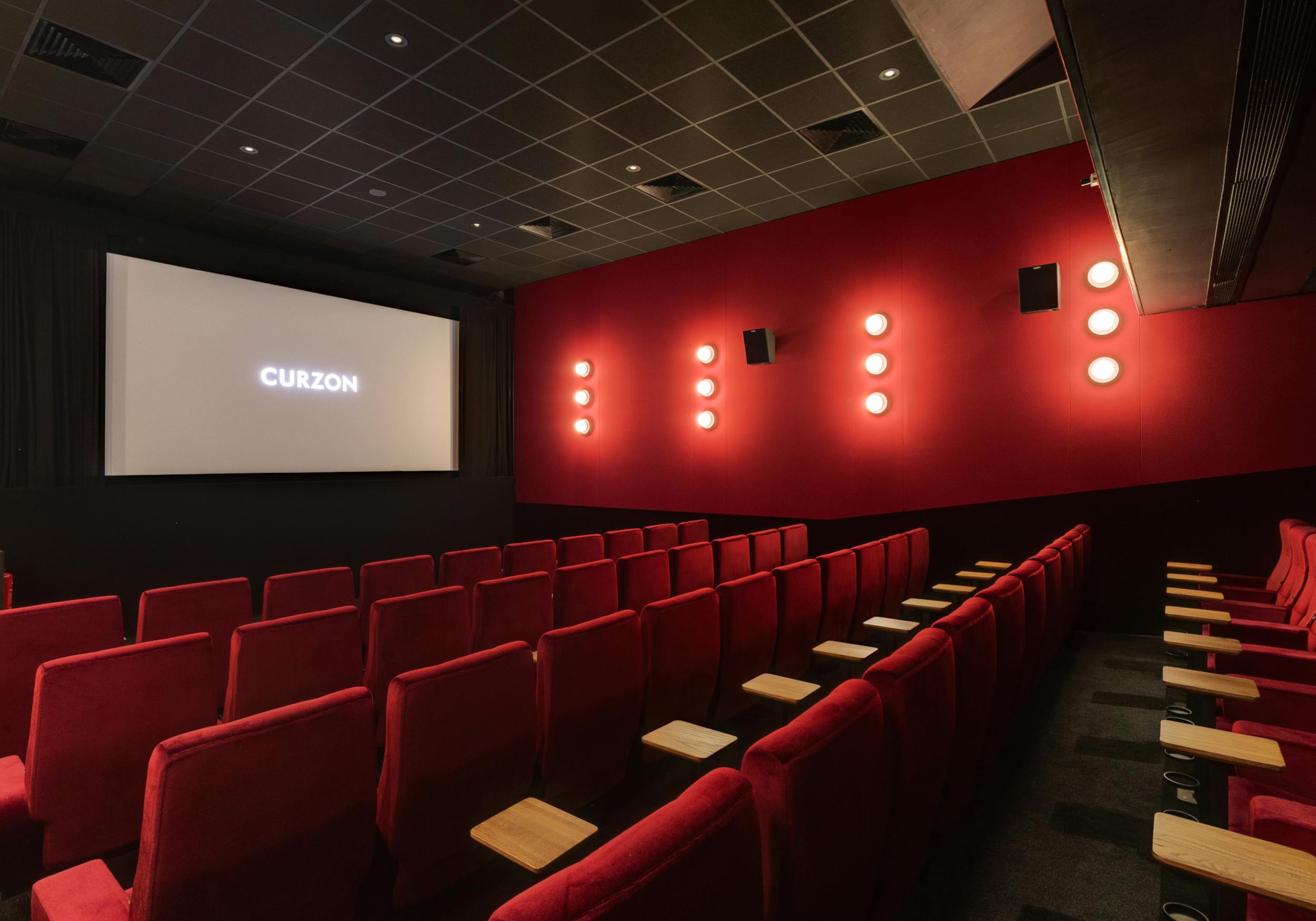 Curzon Soho Cinema Screen Two with plush red seating for film premieres and private events.