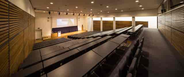 Nelson Mandela Lecture Theatre at Saïd Business School, ideal for conferences and seminars.