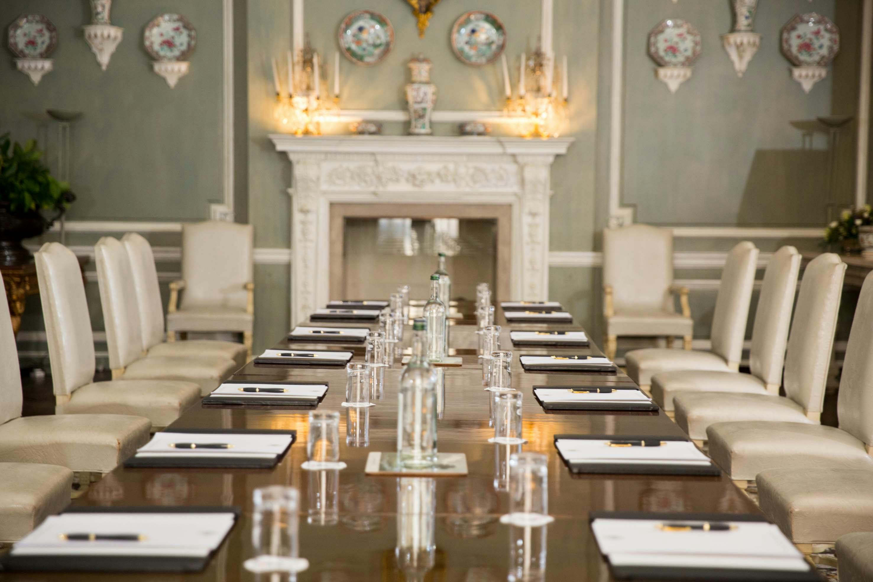 Elegant dining room at Leeds Castle, perfect for corporate events and meetings.