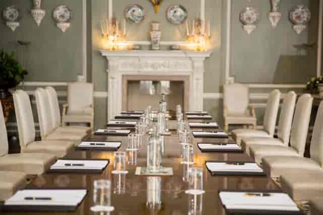 Leeds Castle boardroom setup for exclusive executive meetings and formal corporate events.