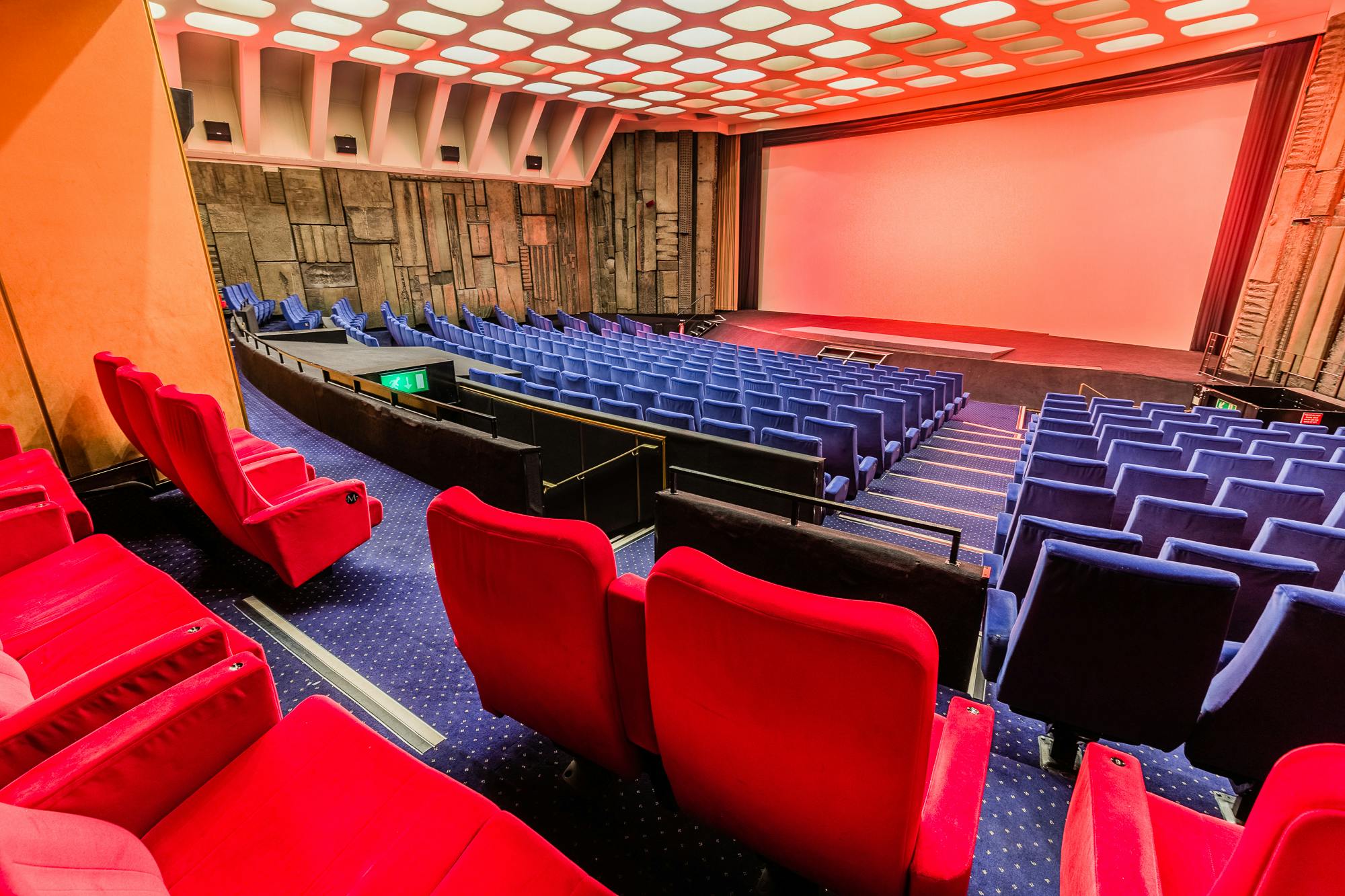 Curzon Mayfair Screen One auditorium with tiered seating for film screenings and conferences.