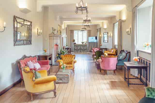 Maiden’s Tower VIP lounge at Leeds Castle: eclectic event space for corporate networking.