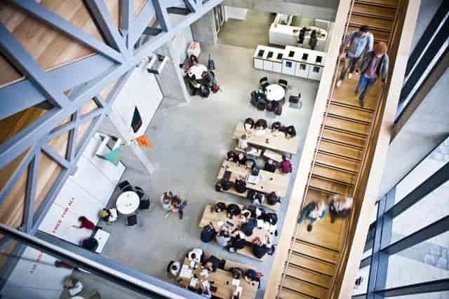 Vibrant exhibition space in Benzie Building, ideal for meetings and events.