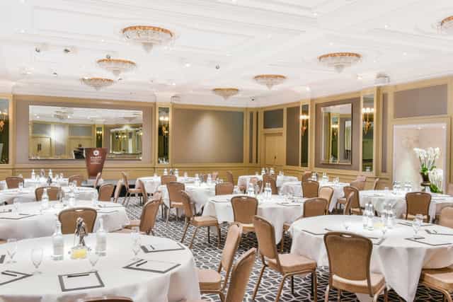 Chartwell Ballroom at Hyatt Regency London, elegant event space for conferences and banquets.