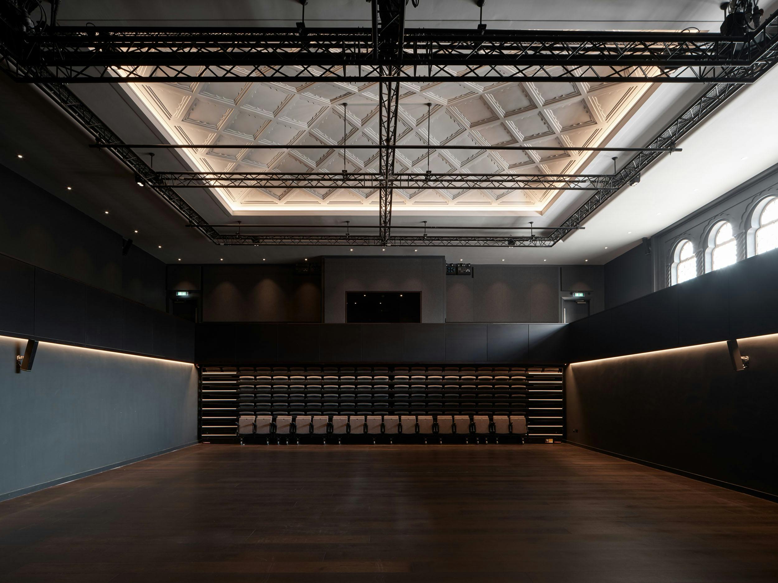 Brighton Dome Studio Theatre: modern event space with high ceilings for conferences and workshops.