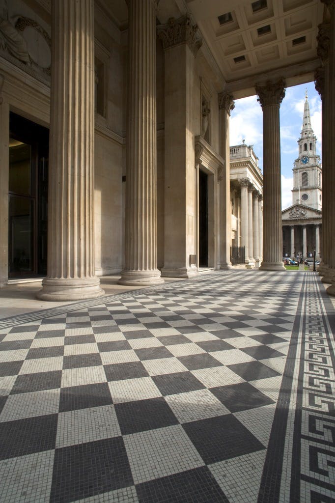 Portico Terrace at The National Gallery with tall columns, ideal for upscale events.