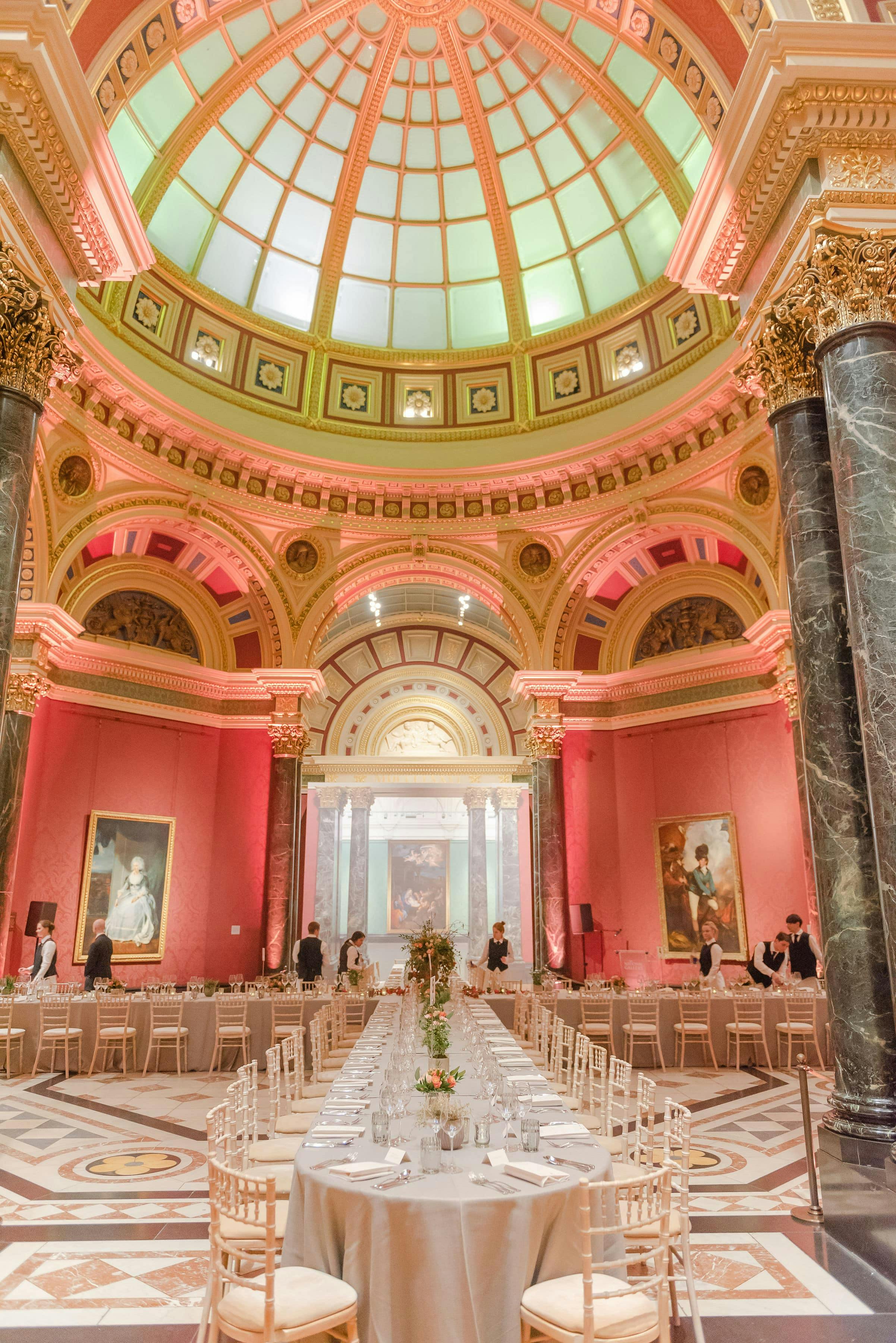 Elegant event space in Barry Rooms, National Gallery, ideal for upscale gatherings.