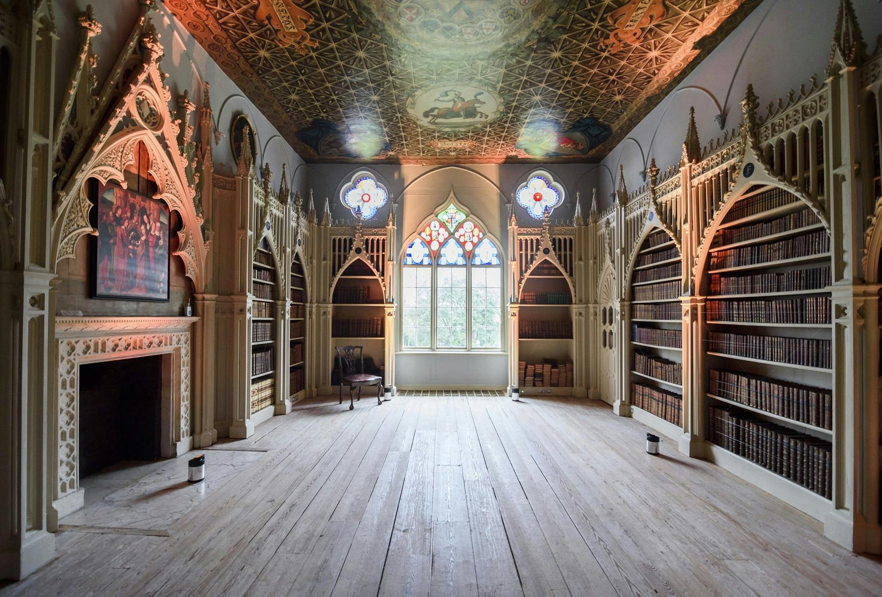 Gothic-style library at Strawberry Hill House, perfect for intimate weddings and events.