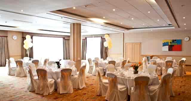County Suite banquet hall at Hilton Bath City, staged for social and corporate event gatherings.