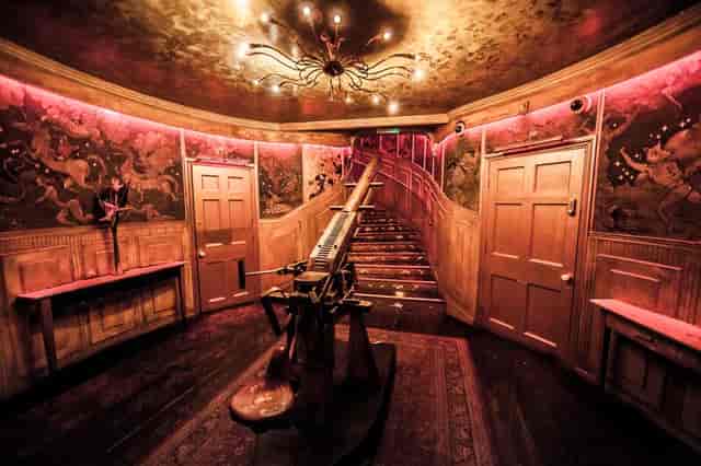 Elegant staircase in The Box Soho, perfect for intimate gatherings and creative events.