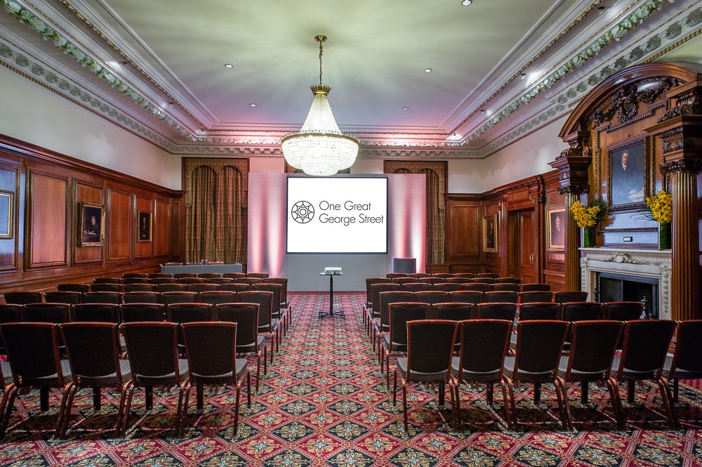 Brunel Room at One Great George Street, elegant meeting space for corporate events.