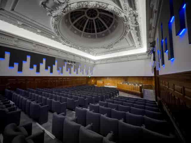 Telford Theatre blue lighting lecture hall conference
