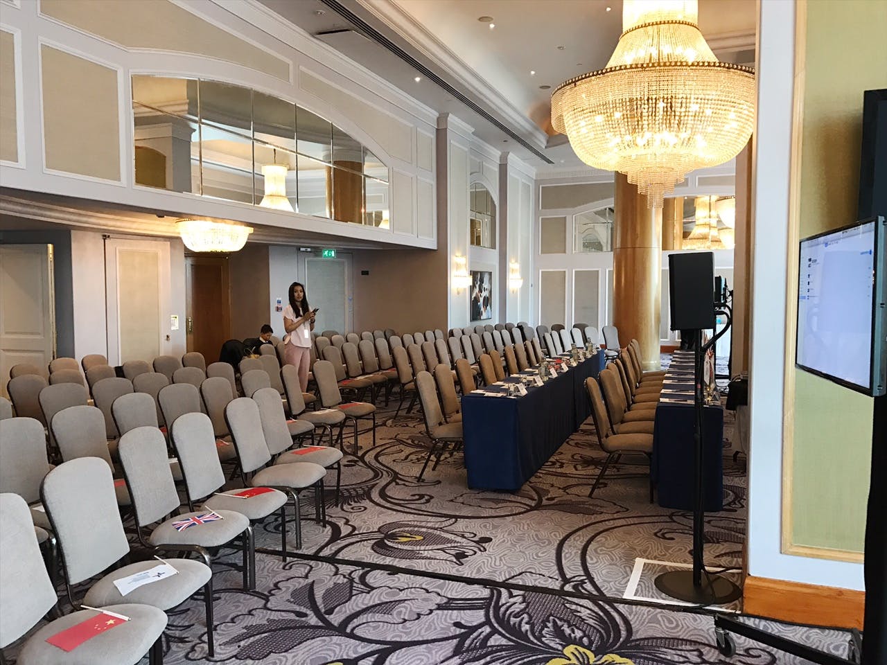 Wellington Ballroom at London Hilton, elegant event space for conferences and presentations.