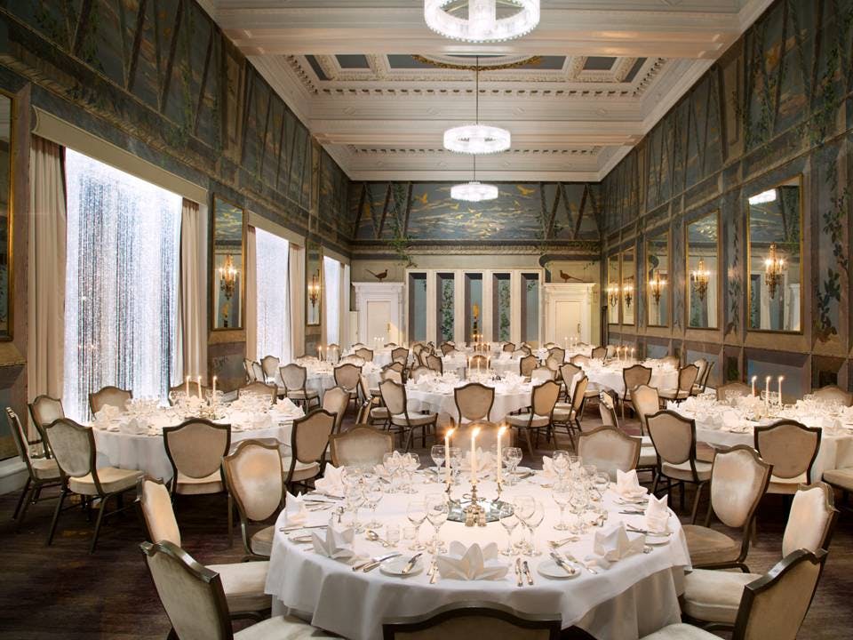 Elegant banquet room at Waldorf Astoria Edinburgh, perfect for weddings and corporate events.