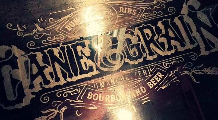 Stylish branding of Jane & Grain, a rustic venue for craft beer events.